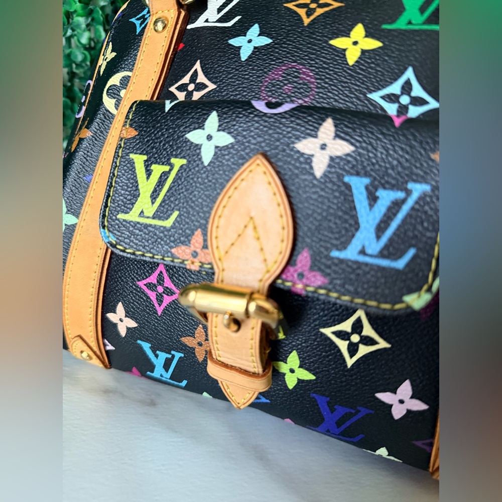 Louis Vuitton Murakami Black Multicolor Priscilla Monogram Handbag - Picture 7 of 16
